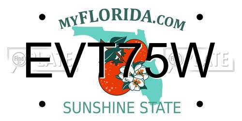 EVT75W Florida License Plate