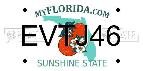 EVTJ46 Florida License Plate