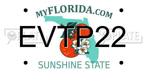 EVTP22 Florida License Plate