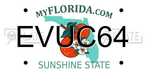 EVUC64 Florida License Plate