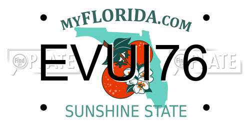 EVUI76 Florida License Plate