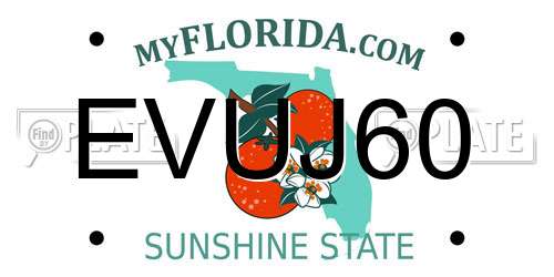 EVUJ60 Florida License Plate