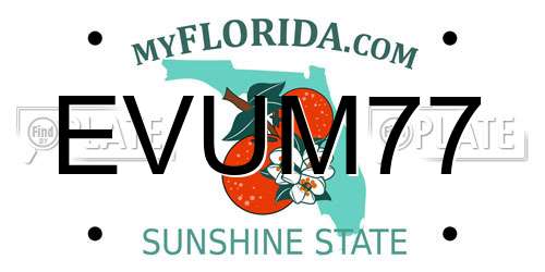 EVUM77 Florida License Plate