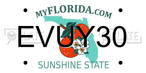 EVUY30 Florida License Plate