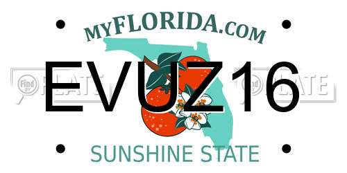 EVUZ16 Florida License Plate