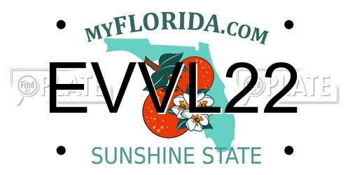 EVVL22 Florida License Plate