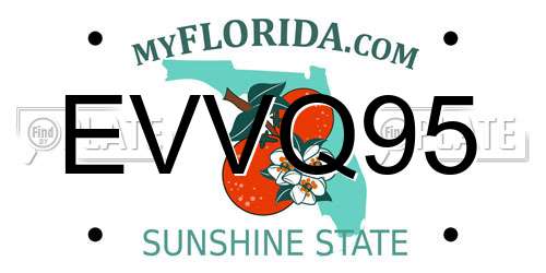 EVVQ95 Florida License Plate