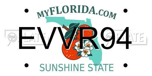 EVVR94 Florida License Plate