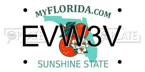 EVW3V Florida License Plate