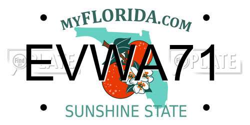 EVWA71 Florida License Plate