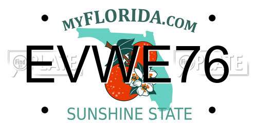 EVWE76 Florida License Plate
