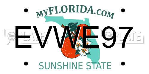 EVWE97 Florida License Plate