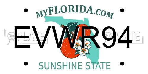 EVWR94 Florida License Plate