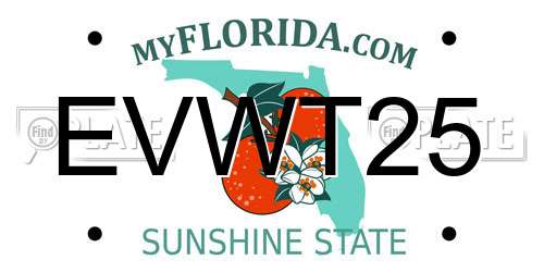EVWT25 Florida License Plate