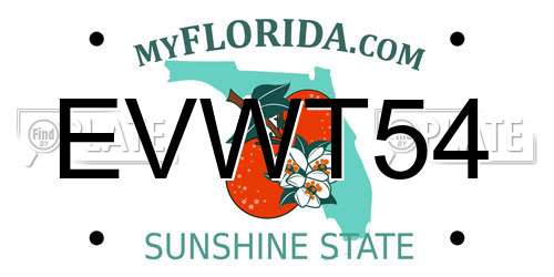 EVWT54 Florida License Plate