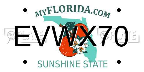EVWX70 Florida License Plate