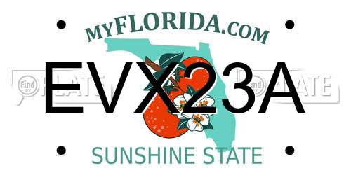 EVX23A Florida License Plate
