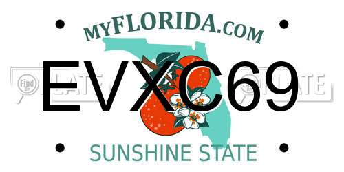 EVXC69 Florida License Plate