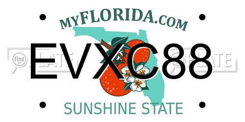 EVXC88 Florida License Plate