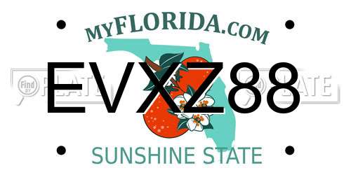 EVXZ88 Florida License Plate