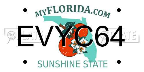 EVYC64 Florida License Plate