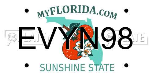EVYN98 Florida License Plate
