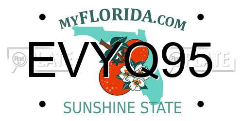 EVYQ95 Florida License Plate