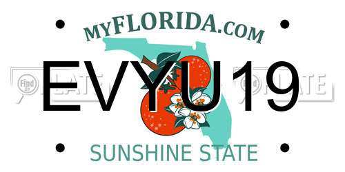 EVYU19 Florida License Plate