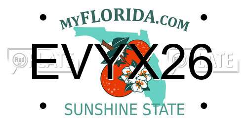 EVYX26 Florida License Plate