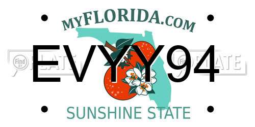EVYY94 Florida License Plate