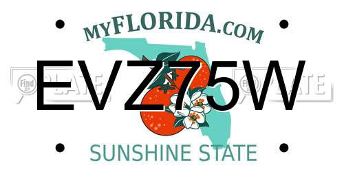 EVZ75W Florida License Plate