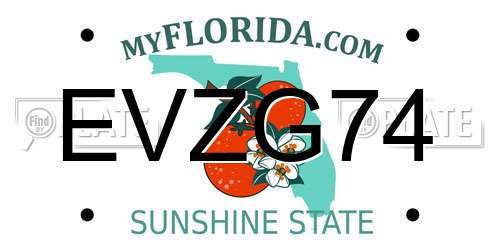EVZG74 Florida License Plate