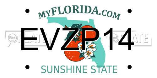 EVZP14 Florida License Plate