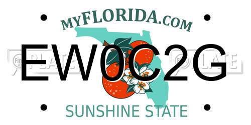 EW0C2G Florida License Plate