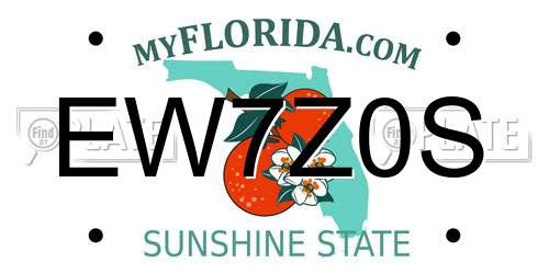 EW7Z0S Florida License Plate