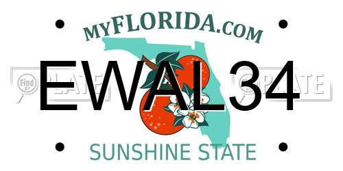 EWAL34 Florida License Plate