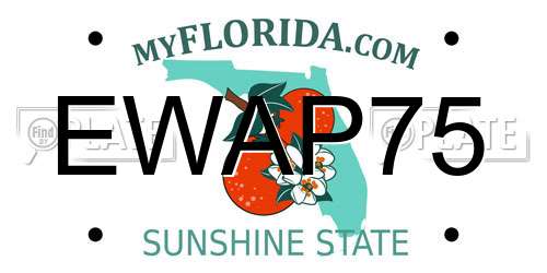 EWAP75 Florida License Plate