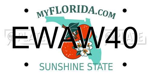 EWAW40 Florida License Plate