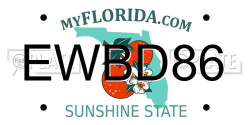 EWBD86 Florida License Plate