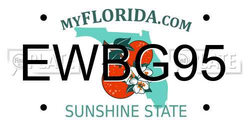 EWBG95 Florida License Plate