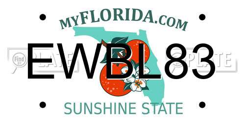 EWBL83 Florida License Plate