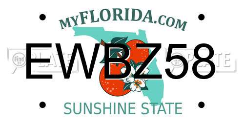 EWBZ58 Florida License Plate