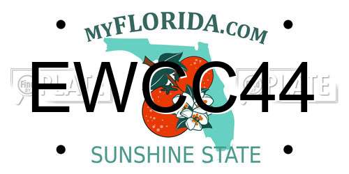 EWCC44 Florida License Plate