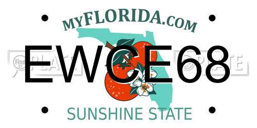 EWCE68 Florida License Plate
