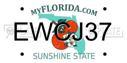 EWCJ37 Florida License Plate