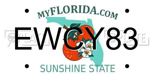 EWCY83 Florida License Plate