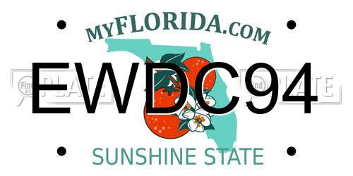 EWDC94 Florida License Plate