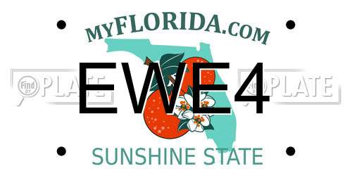 EWE4 Florida License Plate