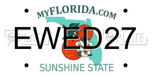 EWED27 Florida License Plate