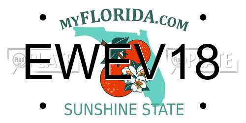 EWEV18 Florida License Plate